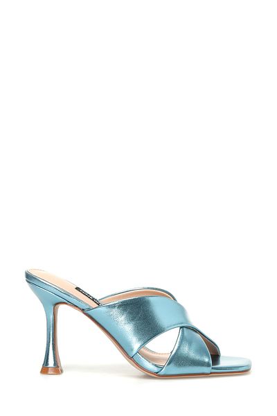 Nine West Grani 4fx Niebieskie Damskie Klapki Na Wysokim Obcasie