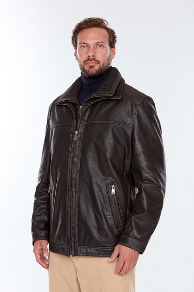 Derimod Roberto PLUS Men's Brown Leather Jacket - 18wgd6326d2