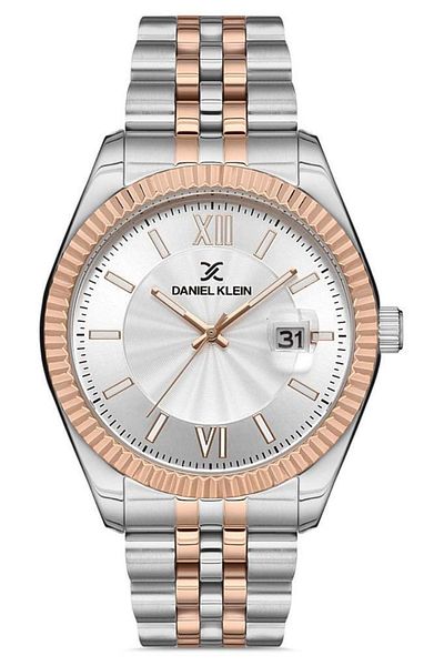 Daniel Klein Rose Gold Metalic Steel Bracelet Men's Wrist Watch with Calendar