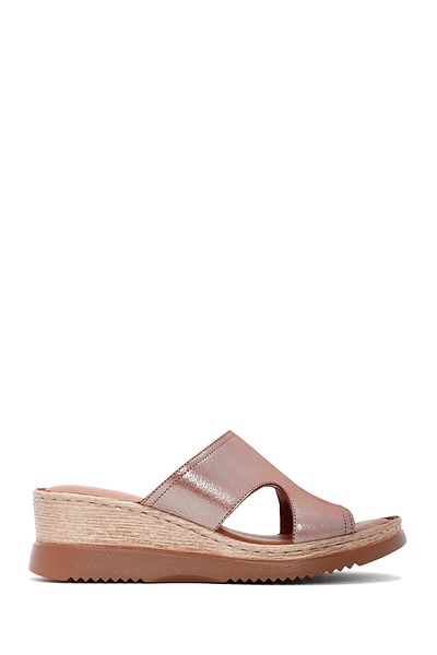 Derimod Tan Leather Comfort Thick Sole Slippers - 24sfd320918