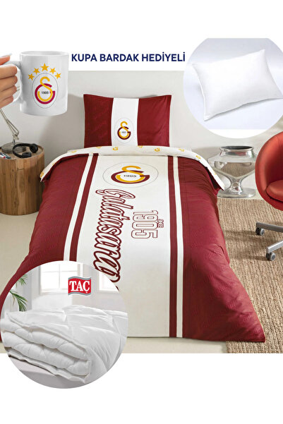 Taç Lisanslı Galatasaray 1905 Glow Tek Kişilik Pamuk Nevresim Takımı Yorgan Yastık