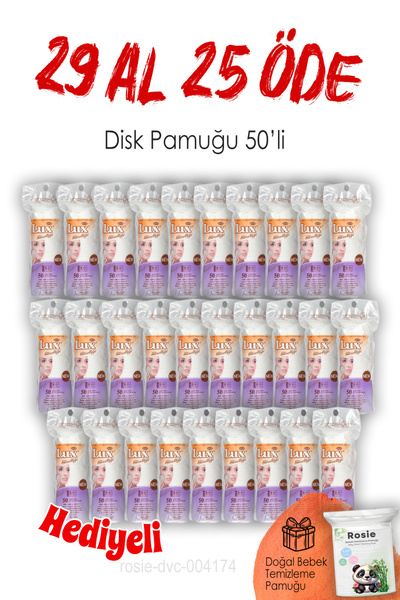 LUX 29 AL 25 ÖDE 50'li Lux Disk Makyaj Pamuğu ve ROSIE