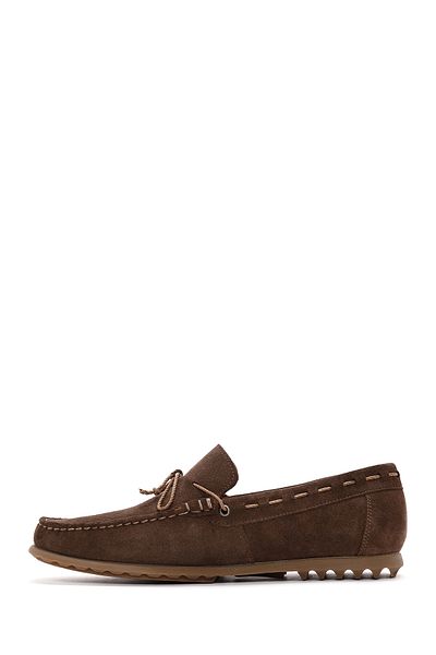 Derimod Men's Brown Suede Genuine Leather Penny Loafer Shoes Casual Daily Shoes 24Sfd630410