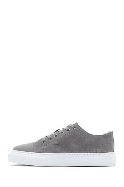 Derimod Men's Gray Suede Leather Thick Sole Sneaker - 24sfd611710