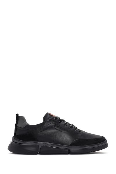 Derimod Black Leather Sneaker - Men's, Lace-up, Thick Sole, 24sfd623518
