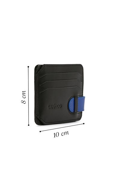 Derimod Black Blue Men's Leather Card Holder - 000a2d310718