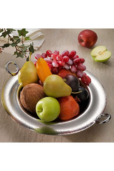 Schafer Ottoman Patterned Fruit Plate 1 Piece-Silver