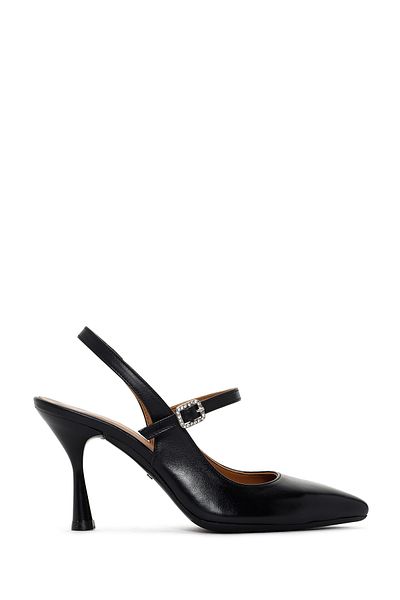 Derimod Black Leather Women's Heeled Shoes - 24sfd132318
