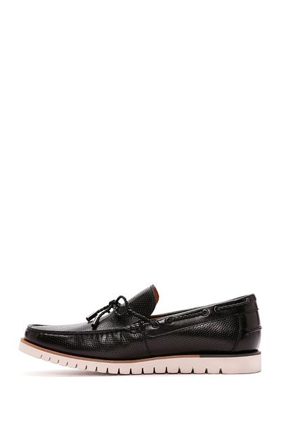 Derimod Fly Men's Black Genuine Leather Casual Penny Loafer Shoes Casual Daily Shoes 24Sfd6914Dı