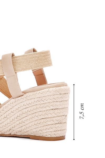 Derimod Beige Wedge Heeled Women's Espadrille - 24SFE4672M7