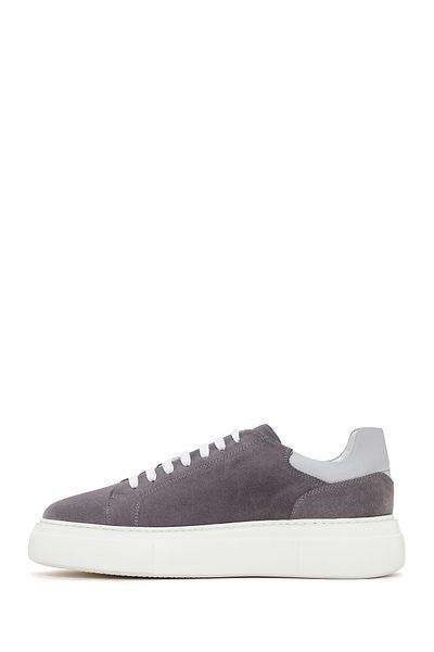 Derimod Gray Suede Leather Men's Sneakers - Thick Sole 24sfd613410