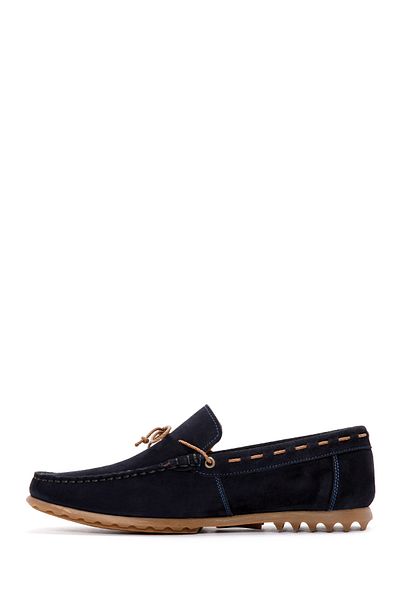 Derimod Men's Navy Blue Suede Genuine Leather Casual Penny Loafer Shoes Casual Daily Shoes 24Sfd630410