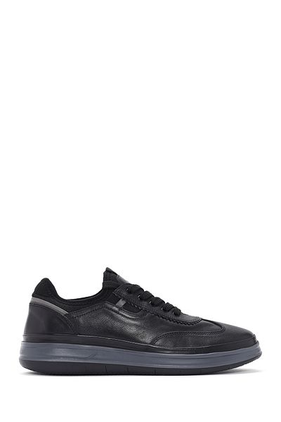 Derimod Black Leather Men's Sneakers - Lace-up, Model No: 24sfd623318