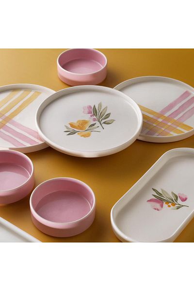 Schafer Sunny Breakfast Set for 4 People 10 Pieces-Pink02