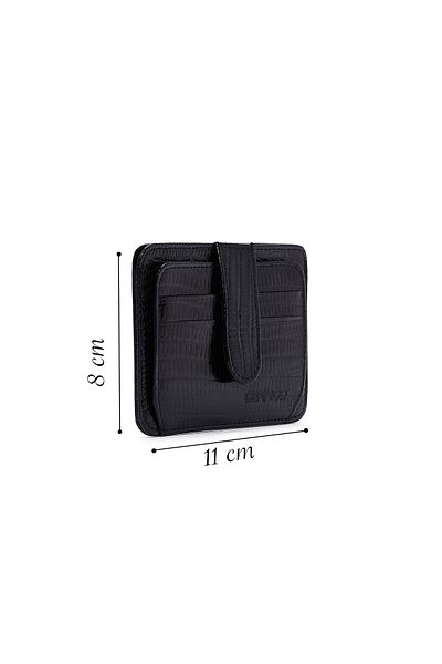 Derimod Black Leather Men's Card Holder - 000a2d3073kr