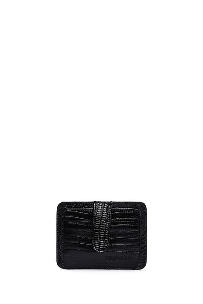 Derimod Black Leather Men's Card Holder - 000a2d3073kr