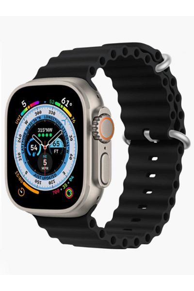 MACON 8 Series XS8 Pro Ultra Smart Watch Ocean Band Loop Wrist Strap - Black