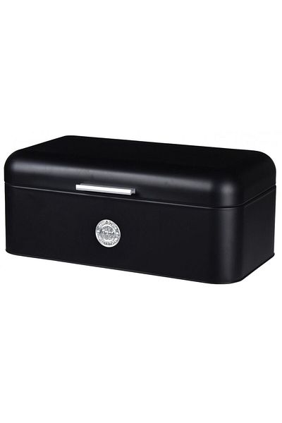 Excellent Houseware Black Bread Box Pastry Basket Bistro 42 X 22 X 16 Cm Stainless Steel