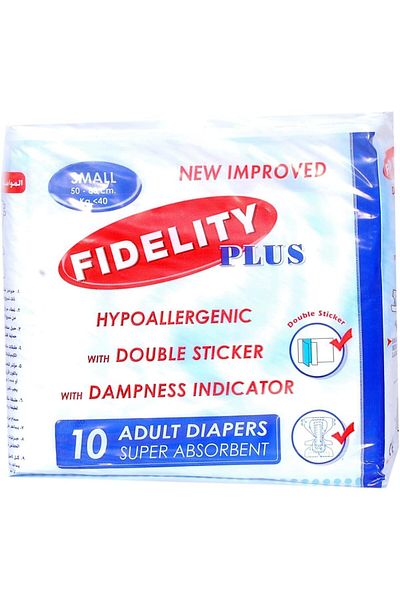 fidelity Adult Diapers Small New Improved 10 PCs