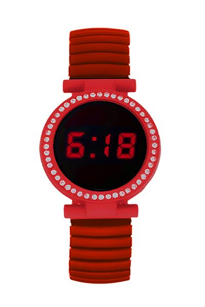 MACON Elastic Metal Strap LED Watch JA156-2 - Red
