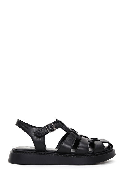 Derimod Black Leather Comfort Sandals - Ankle Strap, Women's, 24sfd340518