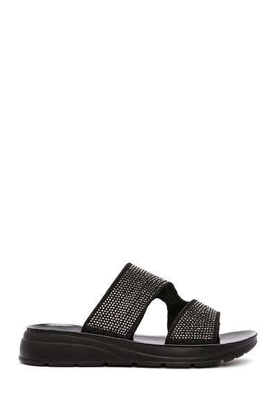 Derimod Papuci confortabili pentru femei cu detalii Black Stone - 24SFE 464214
