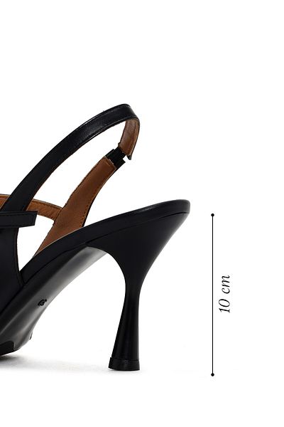 Derimod Black Leather Women's Heeled Shoes - 24sfd132318
