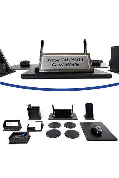 prozenis PR808 Masa Üstü İsimliği Kalemlik Seti Düzenleyici Organizer 8 Parça