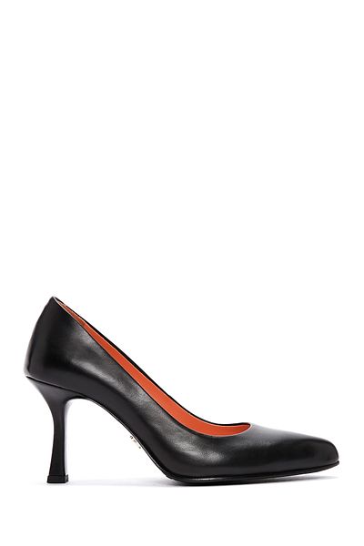 Derimod Flex Women's Black Leather Stiletto - Heels, 24sfd 260318