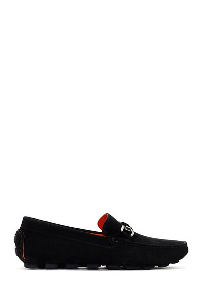 Derimod Men's Black Suede Leather Genuine Leather Penny Loafer Shoes Casual Daily Shoes 24Sfd634210