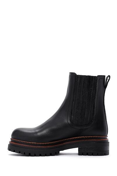 Derimod Black Leather Women's Chelsea Boots - 24WFD 181518