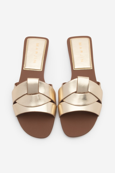 Marjin Ženski remen za svakodnevno nošenje Papuče Narlis zlatni