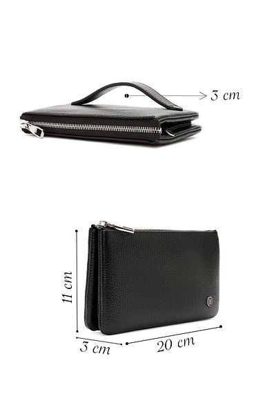 Derimod Black Leather Men's Handbag - 23Wbd3300Ft