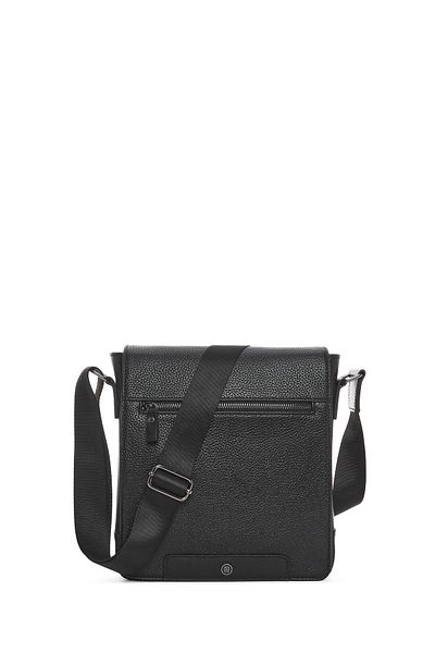 Derimod Men's Black Leather Crossbody Bag 23Wbd3202Cr