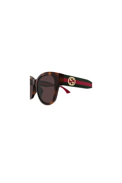 Gucci Gg 1866Sk 002 56 Unisex Geometric Crushed Brown Bone Sunglasses