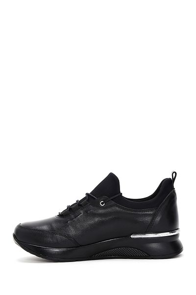 Derimod Women's Black Thick Soled Leather Casual Shoes 24Sfd410818