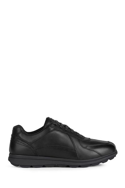 Geox Black Leather Spherica Casual Sneaker - Lace-up, U45gra00043c9999
