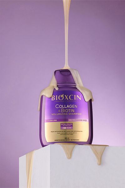 Bioxcin Kolagén a biotín extra objemový šampón 3 x 300 ml Kúpte 3 a získajte 2 – kolagénový biotín pre tenké a riedke vlasy