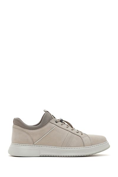 Derimod Beige Nubuck Leather Men's Sneakers - Lace-up, 24sfd6761v3