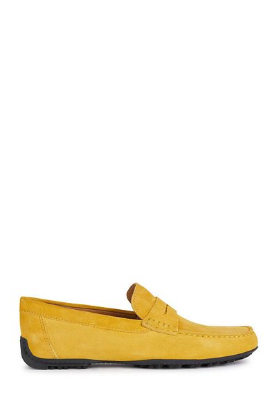 Geox Men's Yellow Kosmopolis Suede Genuine Leather Casual Daily Loafer Shoes U35Cfb00020C2000