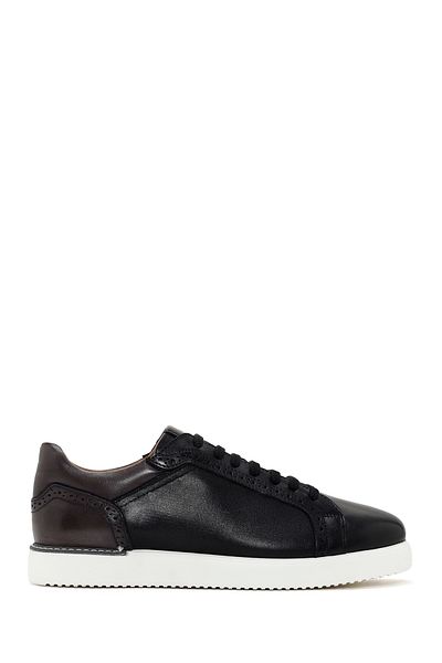 Derimod Black Leather Men's Sneakers - Lace-up, Model 24sfd 620926