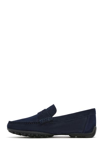 Geox Men's Navy Blue Cosmopolis Suede Genuine Leather Casual Daily Loafer Shoes U35Cfb00020C4064