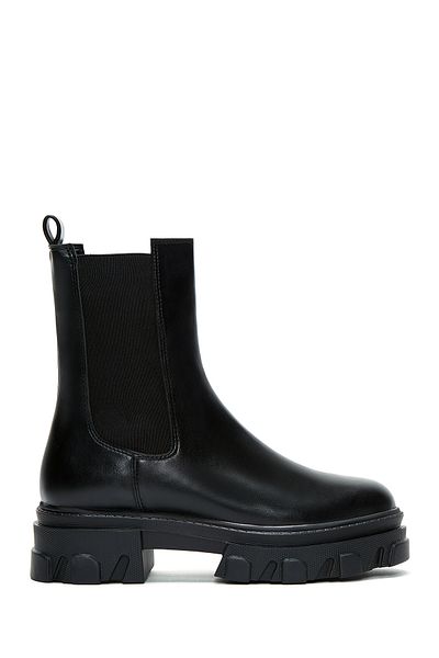 Derimod Women's Black Thick Soled Chelsea Boots 24Wfe250318