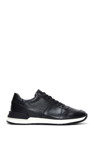 Derimod Black Leather Men's Sneakers - Lace-up, Casual, 24wfd 610218