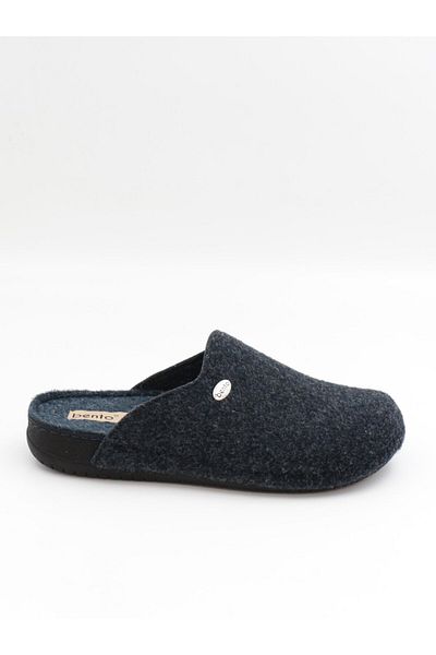BENTO 12115 Navy Blue Winter Anatomical Closed-Front Men's Slippers