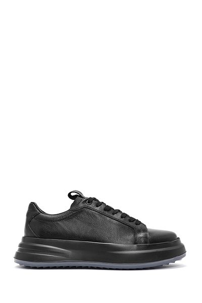 Derimod Men's Black Lace-Up Leather Sneakers 24Wfd6110Ft