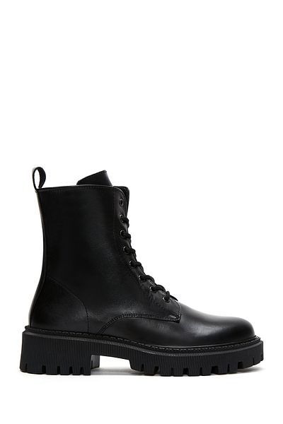 Derimod Black Leather Women's Boots - Zippered, 24Wfd 510118