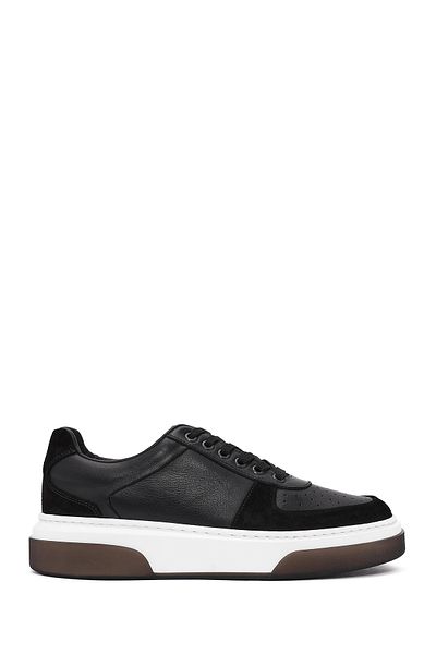 Derimod Men's Black Lace-Up Thick Sole Leather Sneaker 24Wfd 611118