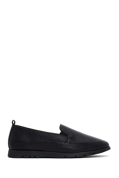 Derimod Women's Black Leather Genuine Leather Comfort Penny Loafer Shoes Casual Daily Shoes 24Wfd1500Ft