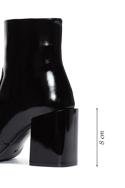 Derimod Black Patent Leather Heeled Leather Boots - Women'S, Zippered 24Wfd 131316